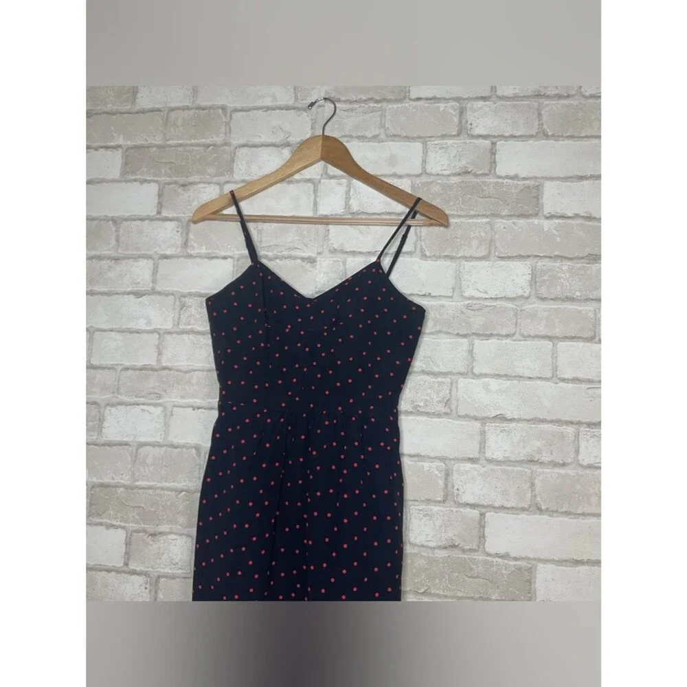 J. Crew Navy Red Polka Dot Mini Dress Size 0